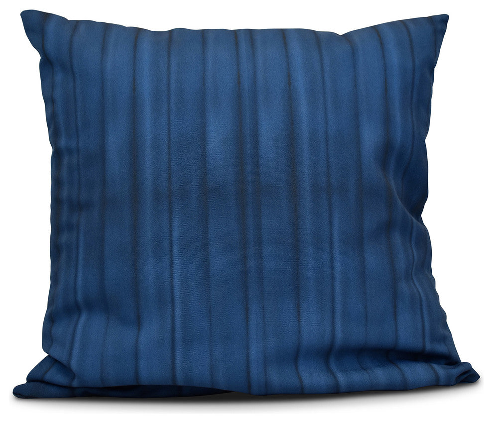 Pool, Stripe Print Pillow, Navy Blue, 16"x16"