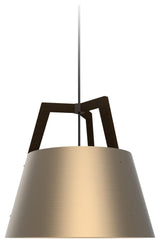 Imber 17" Pendant, Walnut, Brushed Rose Gold, With Diffuser, Corded, 3500K LED