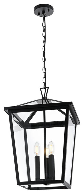 Home Living 14" Outdoor Pendant, Black