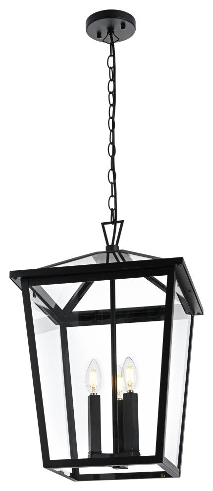 Home Living 14" Outdoor Pendant, Black