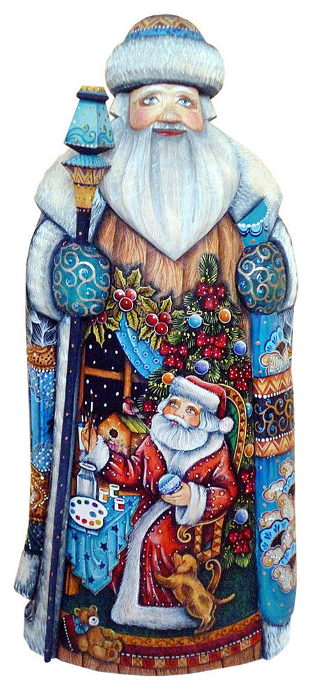 Nativity Workshop Santa Wood Carved