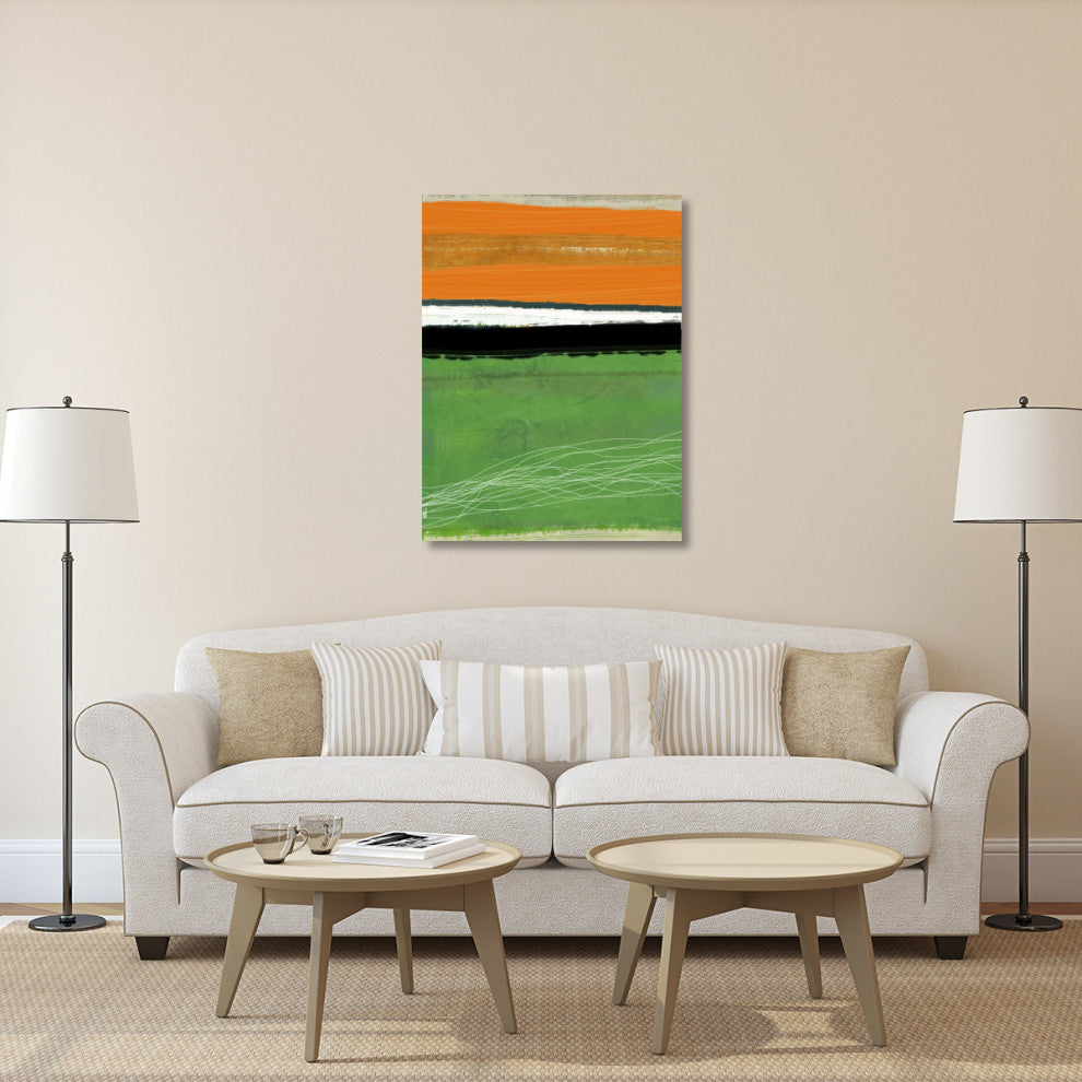 "Orange And Green Abstract 1" Fine Art Print