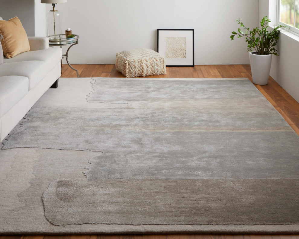 Ramiro R8921 Transitional/Industrial/Casual Rug, Gray/Ivory, 5'x8'