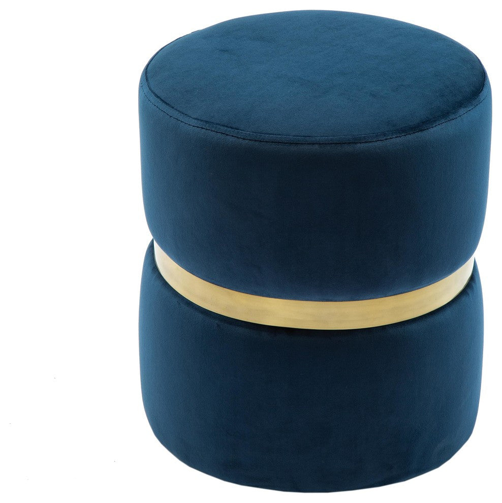 TOV Furniture Yamma Navy Velvet Ottoman