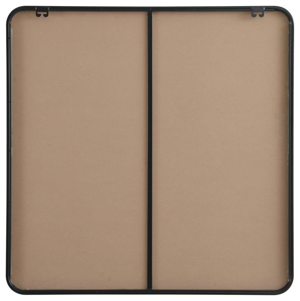 Home Living Contour Metal Rectangle Mirror 36x36, Black