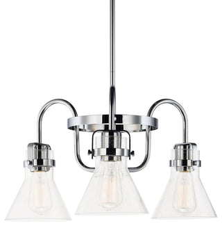 Maxim 26116 Seafarer 3 Light 22" Seedy Glass Chandelier - Polished Chrome