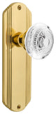 Deco Plate Double Dummy Crystal Egg and Dart Knob, Unlacquered Brass, DECCED