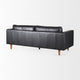 Svend 88Lx38Wx34H Black Leather Sofa