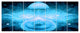 Infinite Light Blue Universe, Floral Canvas Art Print, 83"x32", 7 Panels