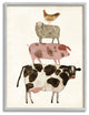 Cow Sheep Pig and Chicken Barnyard Buds Stacked Farm Animals, 24 x 30
