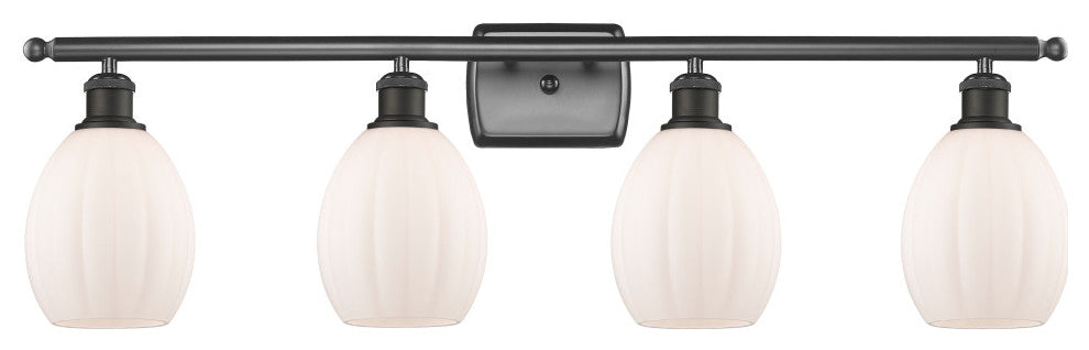 Eaton 3-Light Bath Vanity-Light, Oil Rubbed Bronze, Matte White
