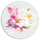 Pink Rose Watercolor Illustration, Floral Disc Metal Wall Art, 36"