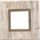 Reclaimed Slat Mirror With Whitewashed Boards, 34x34