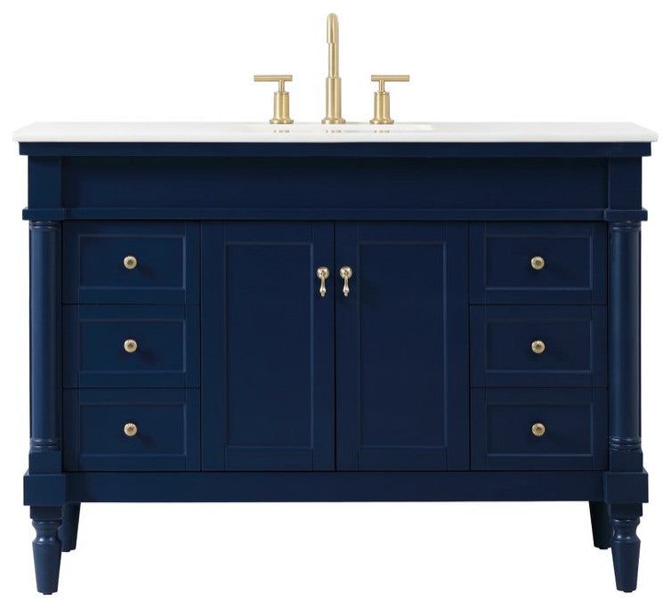 Lewis 48" Single Bathroom Vanity, Blue