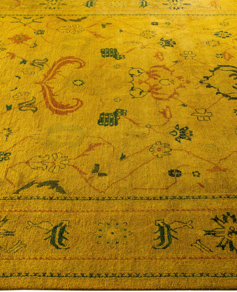 Overdyed One-of-a-Kind Hand-Knotted Area Rug Gold, 5' 10" x 8' 6"