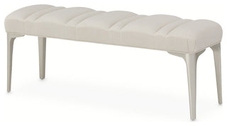 Penthouse Accent Bench, Frosted Linen/Silver Mist