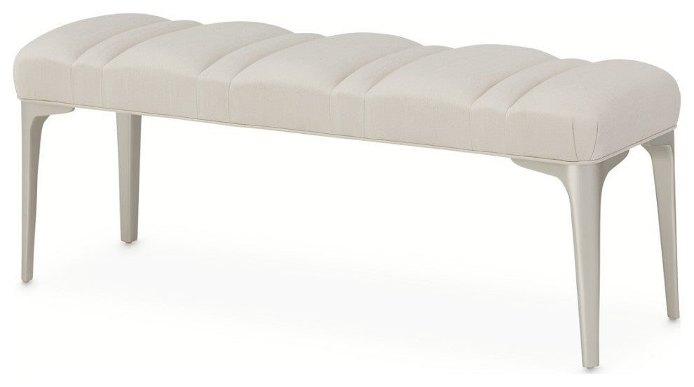 Penthouse Accent Bench, Frosted Linen/Silver Mist