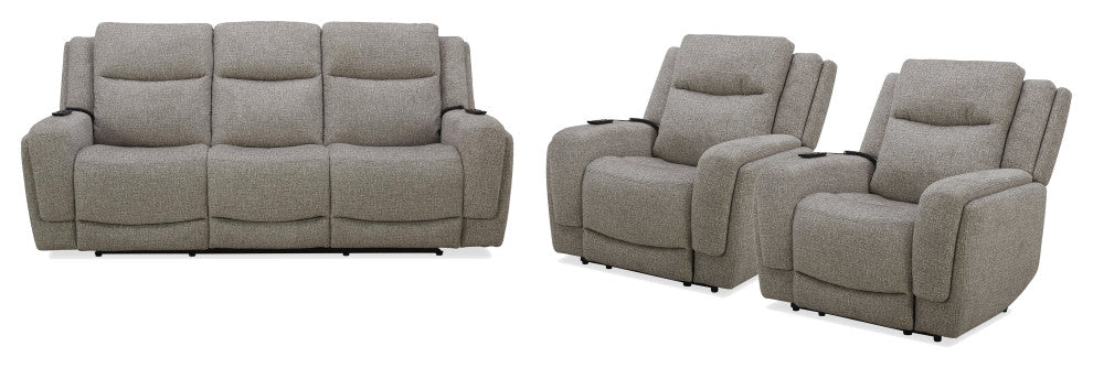 Parker Living Penfield Frappe Power Reclining Sofa and Two Recliners