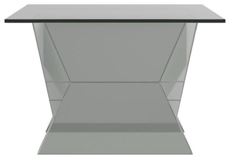 Coaster Taffeta Contemporary V-shaped Coffee Table with Glass Top Silver