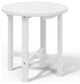 Adirondack Round Outdoor Side Table, White