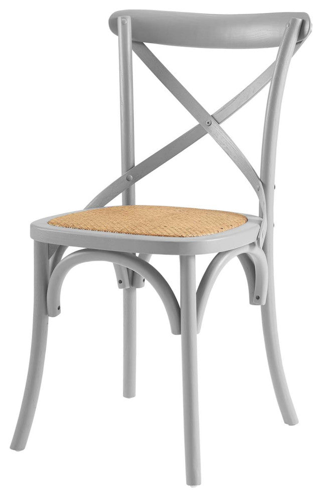 Side Dining Chair, Wood, Gray, Modern, Cafe Bistro Restaurant Hospitality