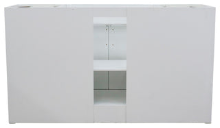61" Single Sink Vanity, White Finish And White Carrara Marble
