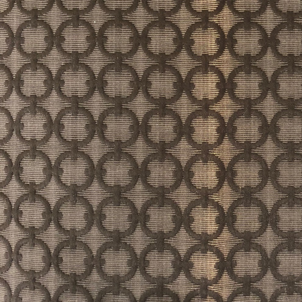 Cercles Dark Brown Luxury Throw Pillow, 12"x20"