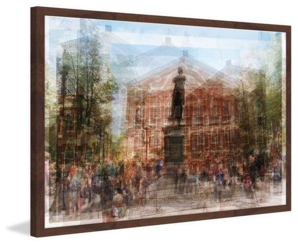 "Faneuil Hall Boston" Framed Painting Print, 18"x12"