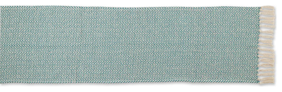 Teal Chevron Handloom Table Runner 15x72