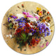 Floral Still With Bunch Of Flowers, Floral Disc Metal Artwork, 38"