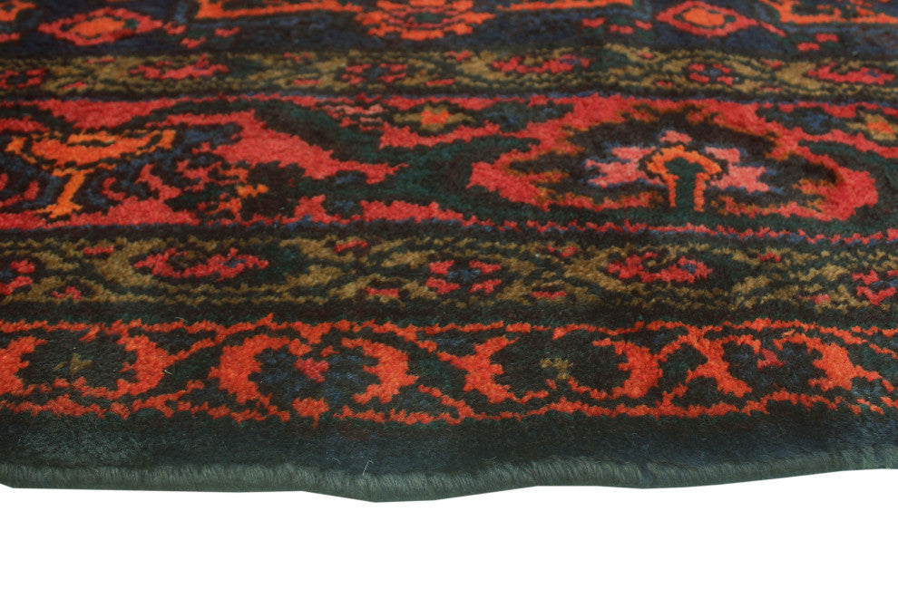 Fine Vintage Distressed Braddock Navy/Red Runner, 3'9x17'2