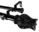 Tulip 1" Double Curtain Rod, Black, Black, 120"-170"