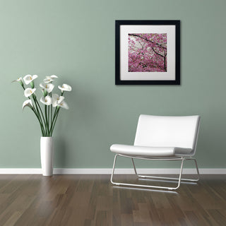 'Cherry Blossoms 2014-3' Matted Framed Canvas Art by CATeyes