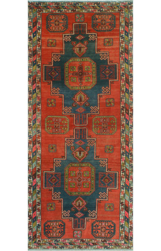 Fine Vintage Distressed Esperanz Red/Navy Runner, 4'8x10'11