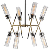 Uttermost Telesto 8-Light Linear Pendant, Black/Antique Brass, 21538