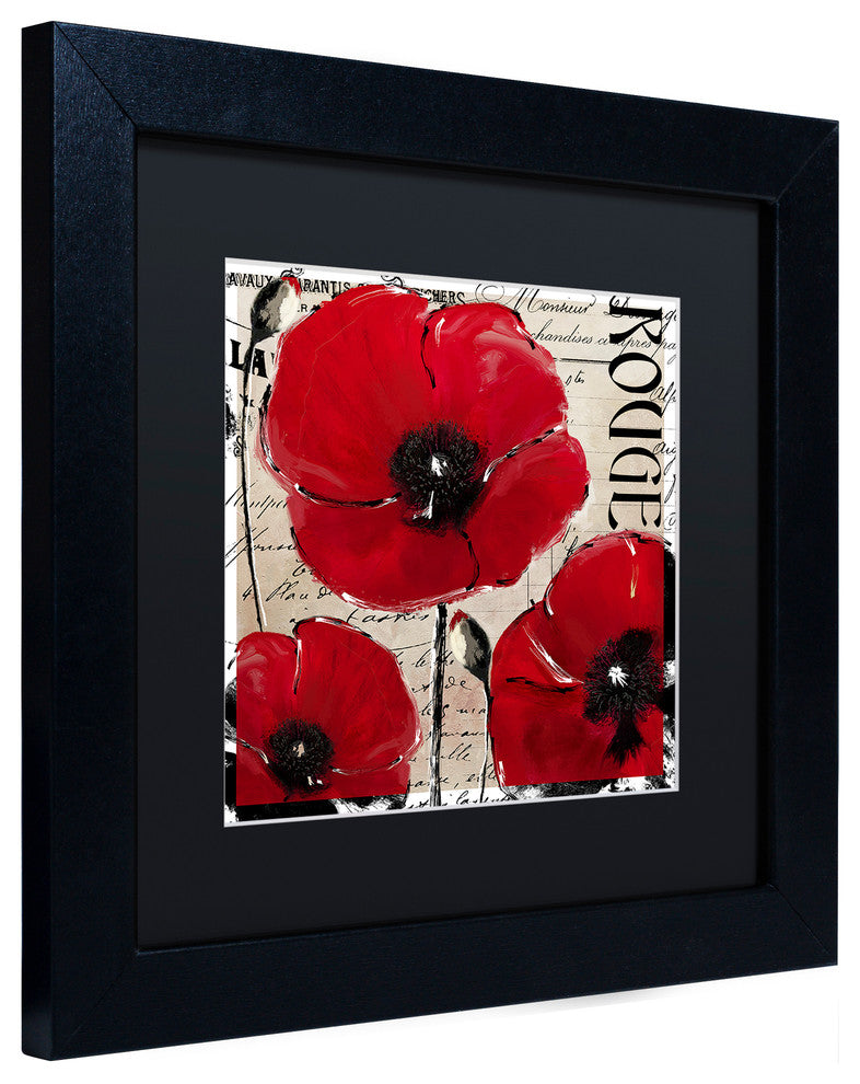 Color Bakery 'Rouge Two' Art, Black Frame, Black Matte, 11"x11"