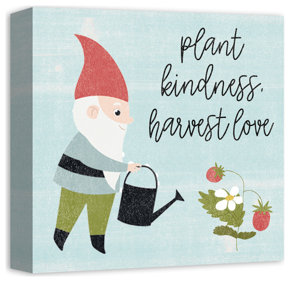 Plant Kindness Harvest Love Gnome 12x12 Canvas Wall Art