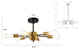 3 light square Flush Mount Ceiling Light Fixture black cage ceiling lamp