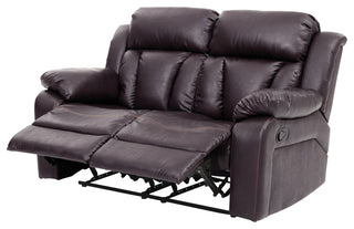 Springfield Reclining Love Seat, Brown Faux Leather