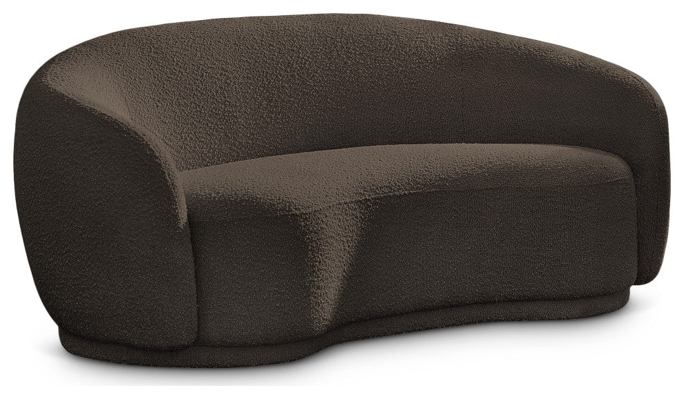Hyde Boucle Fabric Upholstered, Brown, Loveseat