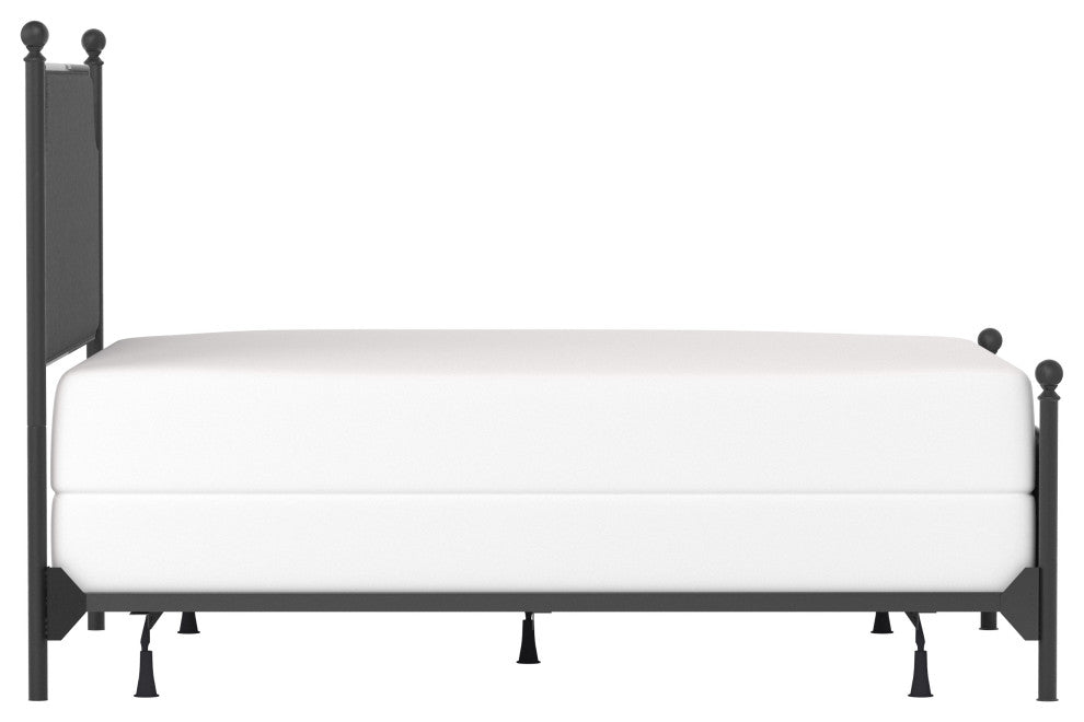 McArthur Metal and Upholstered Bed, Black, Queen