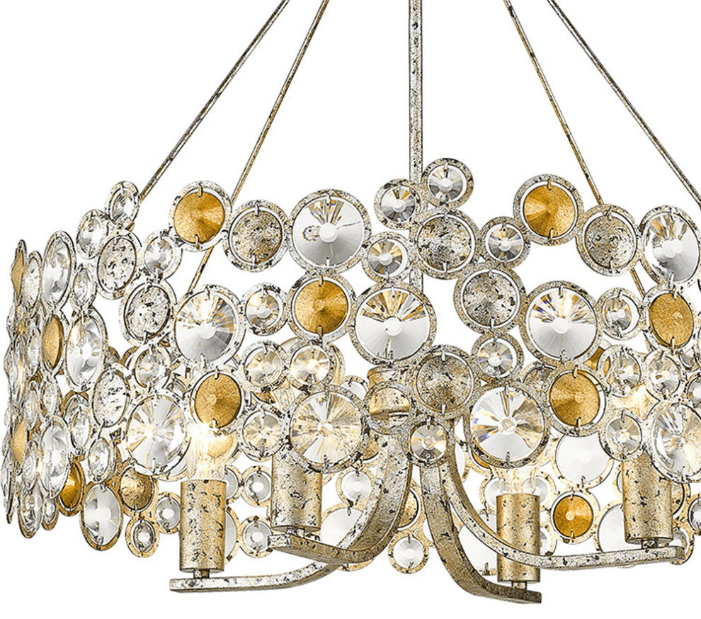 Vitozzi 4-Light Antique Silver Leaf Chandelier