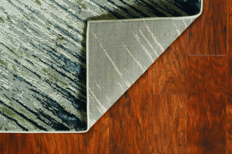HomeRoots 5'x8' Silver Grey Machine Woven Brushstroke Indoor Area Rug