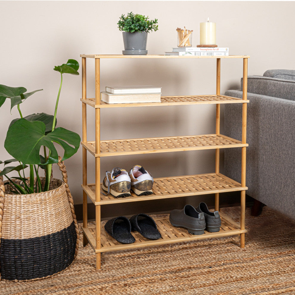 5 Tier Bamboo Shoe Rack