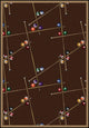 Games People Play Rug, Snookered, 5'4"x7'8", Chocolate