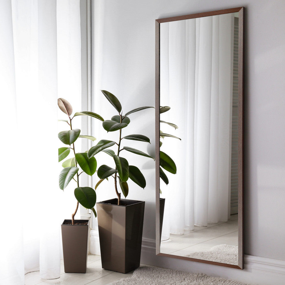 Ellis Framed Wall Mirror, Espresso Textured, 36"x24"