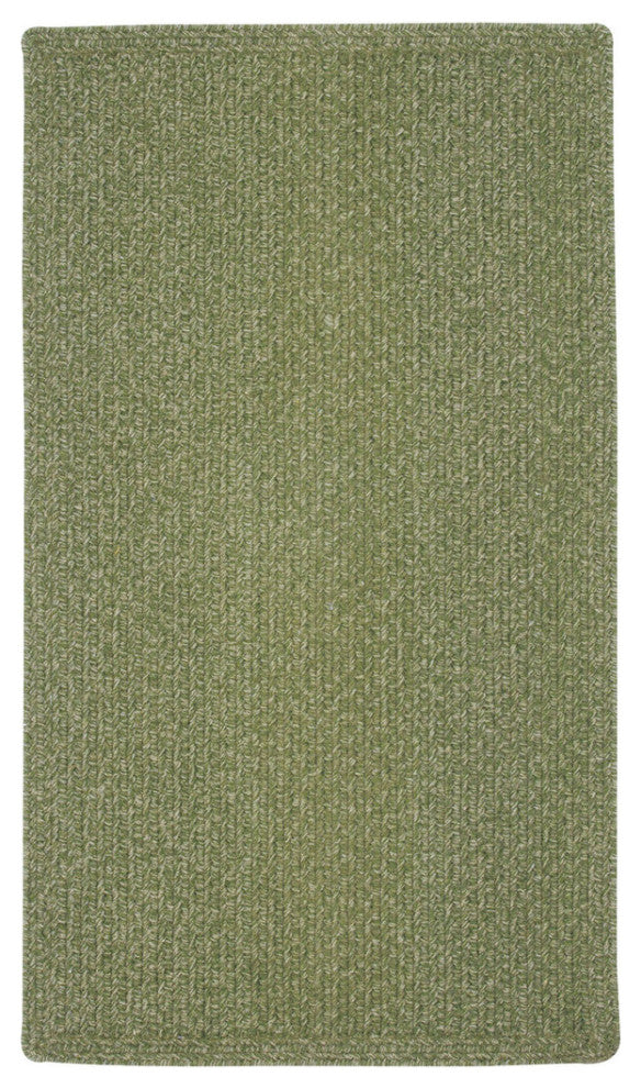 Capel Manteo Deep Green 0050_200 Braided Rugs - 7' X 9' Vertical Stripe Rectangl