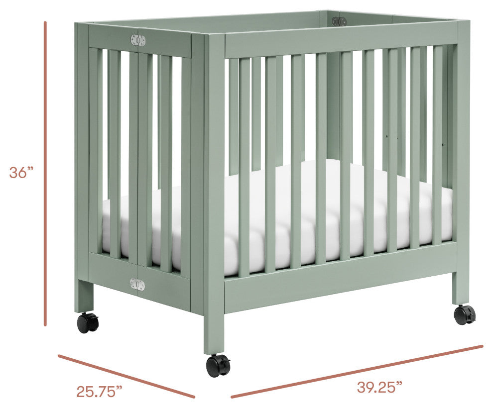 Origami Mini Crib, Light Sage