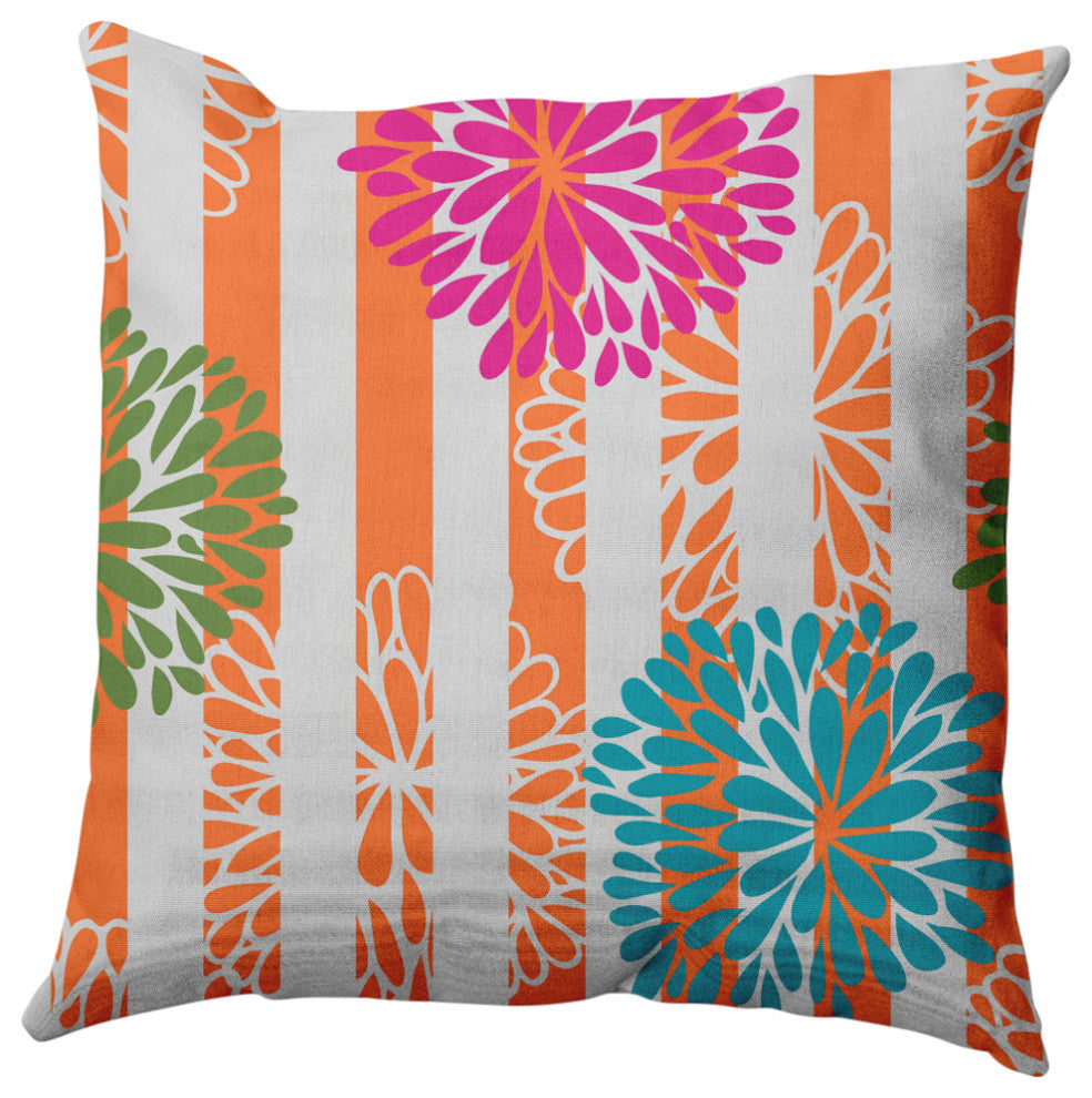 Flower Bursts Decorative Throw Pillow, Pink, 18"x18"