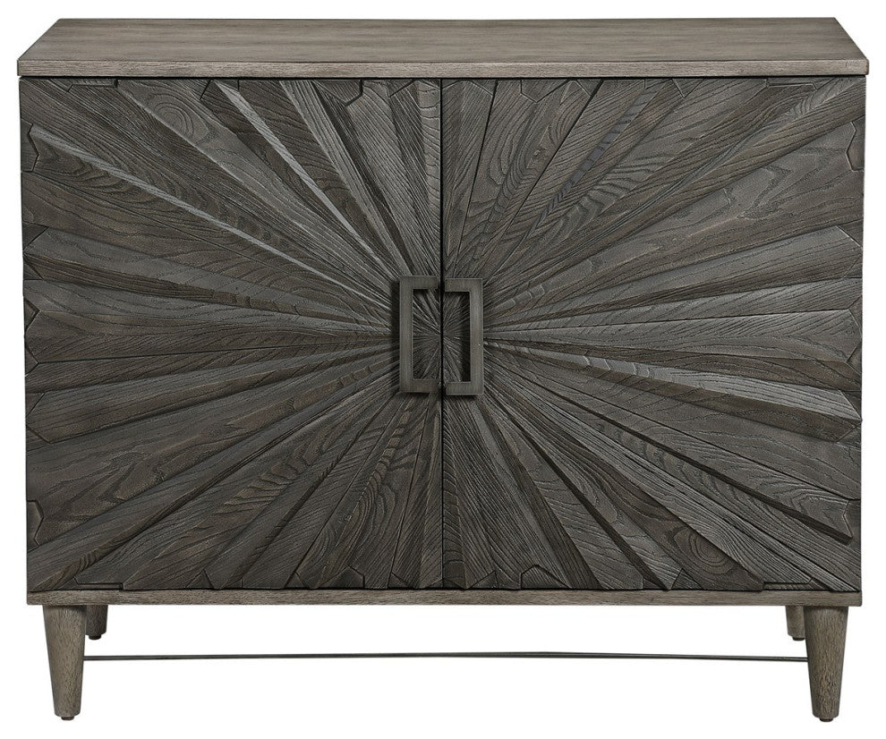 Uttermost Shield Gray Oak 2 Door Cabinet 25085